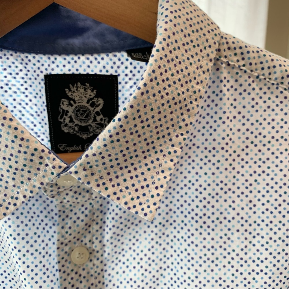 English Laundry tiny polka dots on white EUC